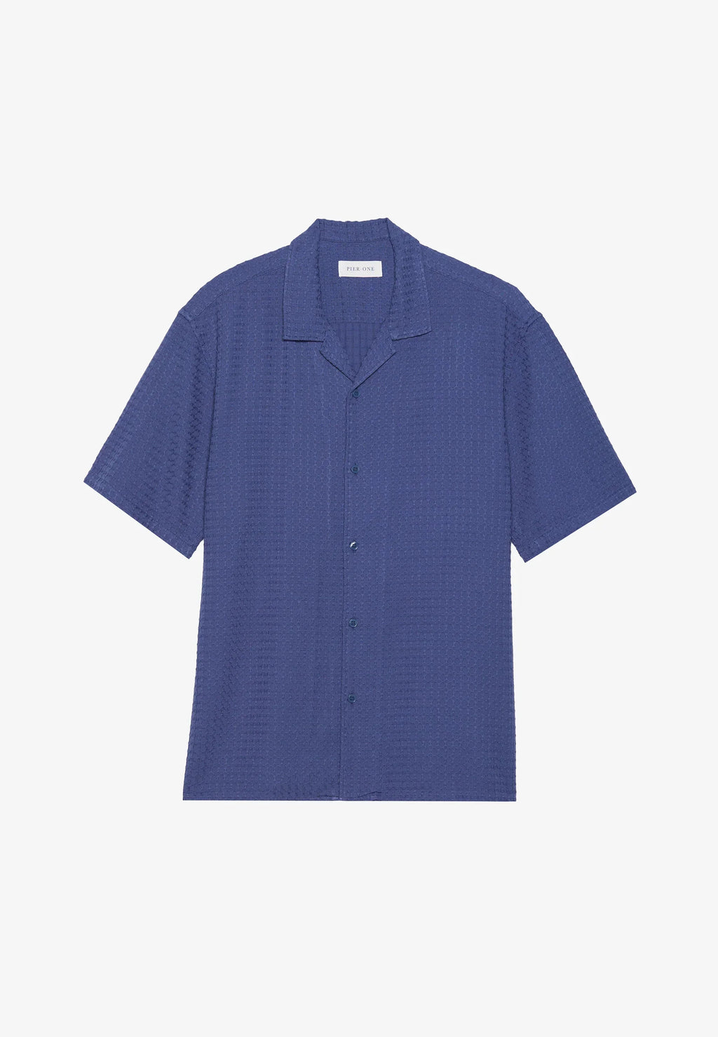 Chemise ample à rayures bleu marine et blanches – Manches courtes